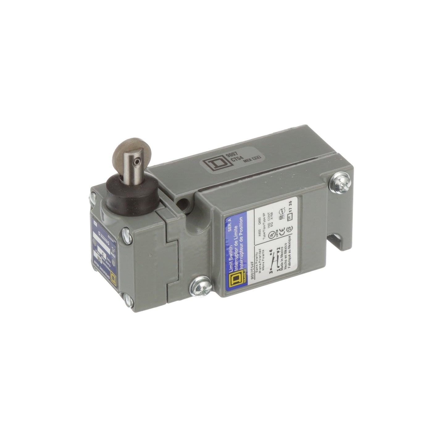 Telemecanique 9007C54F Limit Switch 600V 10A Spring Return Roller Plunger 9007C