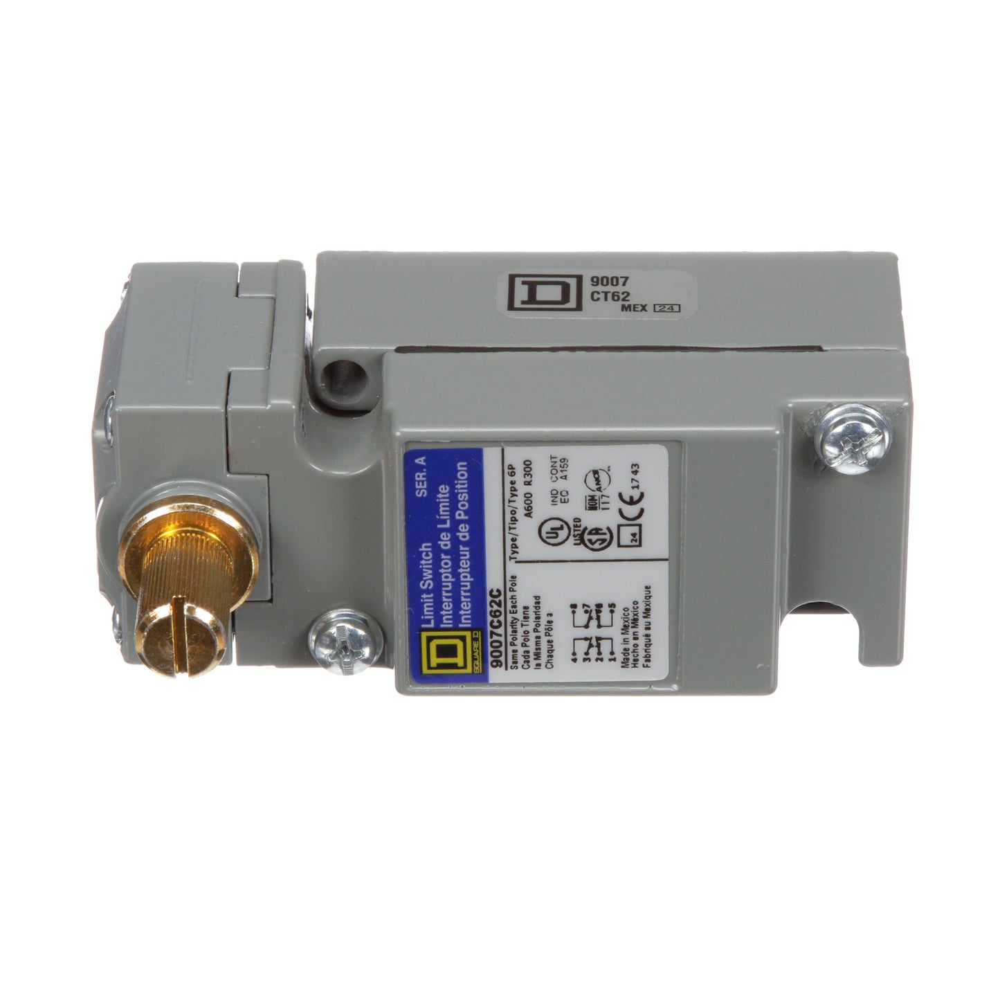Telemecanique 9007C62C Limit Switch 2NO-2NC/DPDT-DB 10A 600VAC 9007