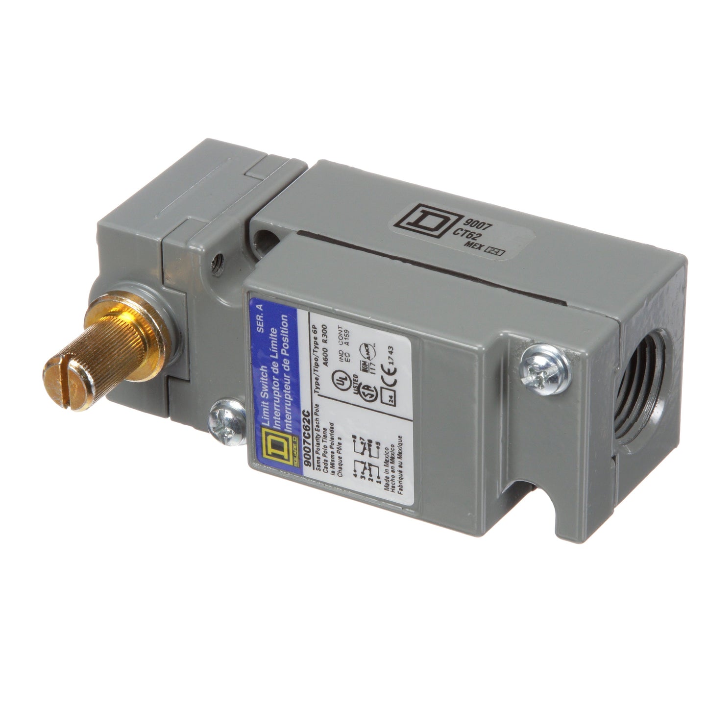 Telemecanique 9007C62C Limit Switch 2NO-2NC/DPDT-DB 10A 600VAC 9007