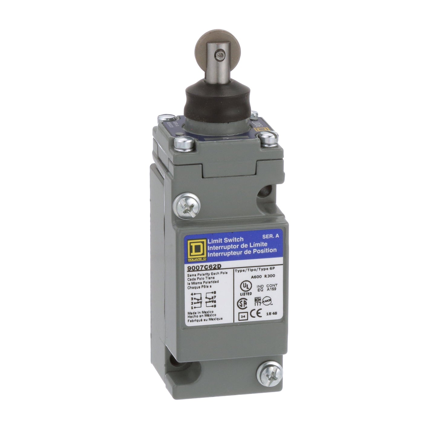 Telemecanique 9007C62D Limit Switch 2-Pole 10A 600V 9007C