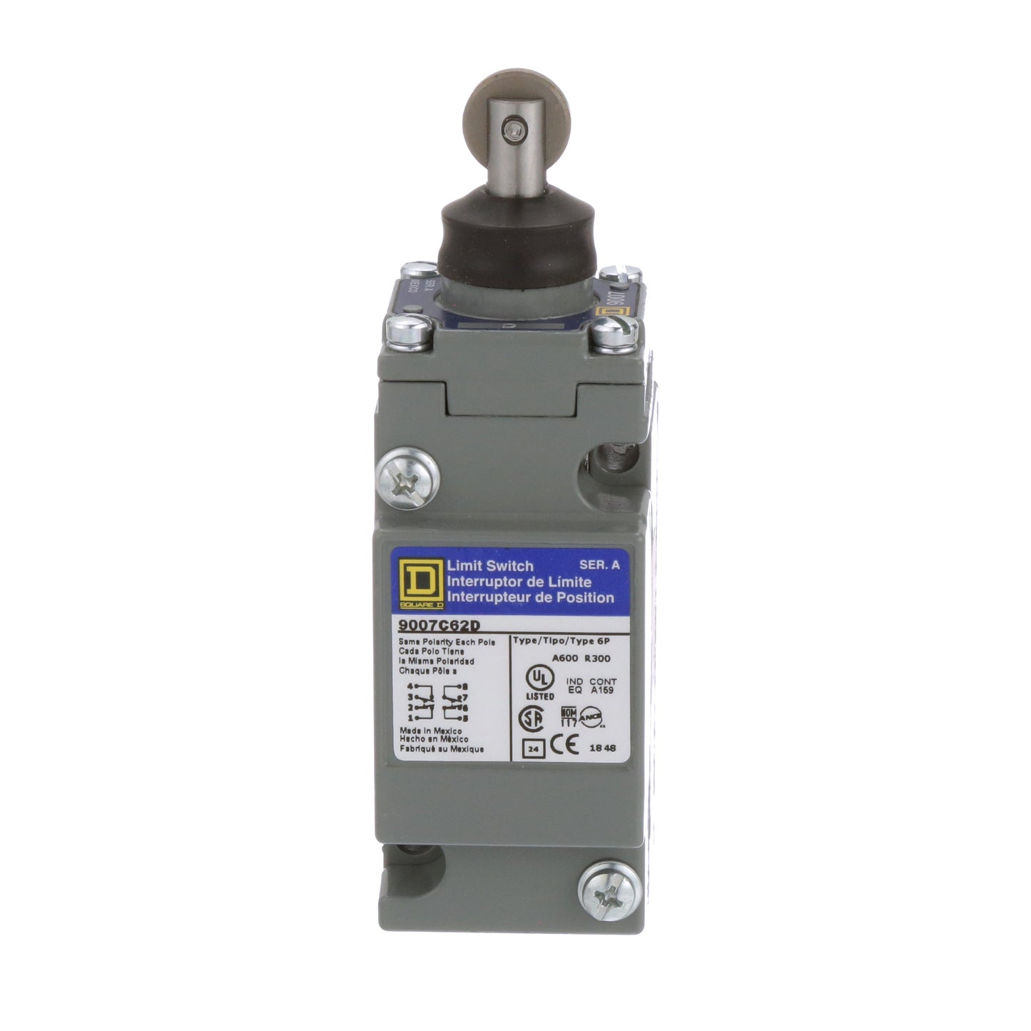 Telemecanique 9007C62D Limit Switch 2-Pole 10A 600V 9007C