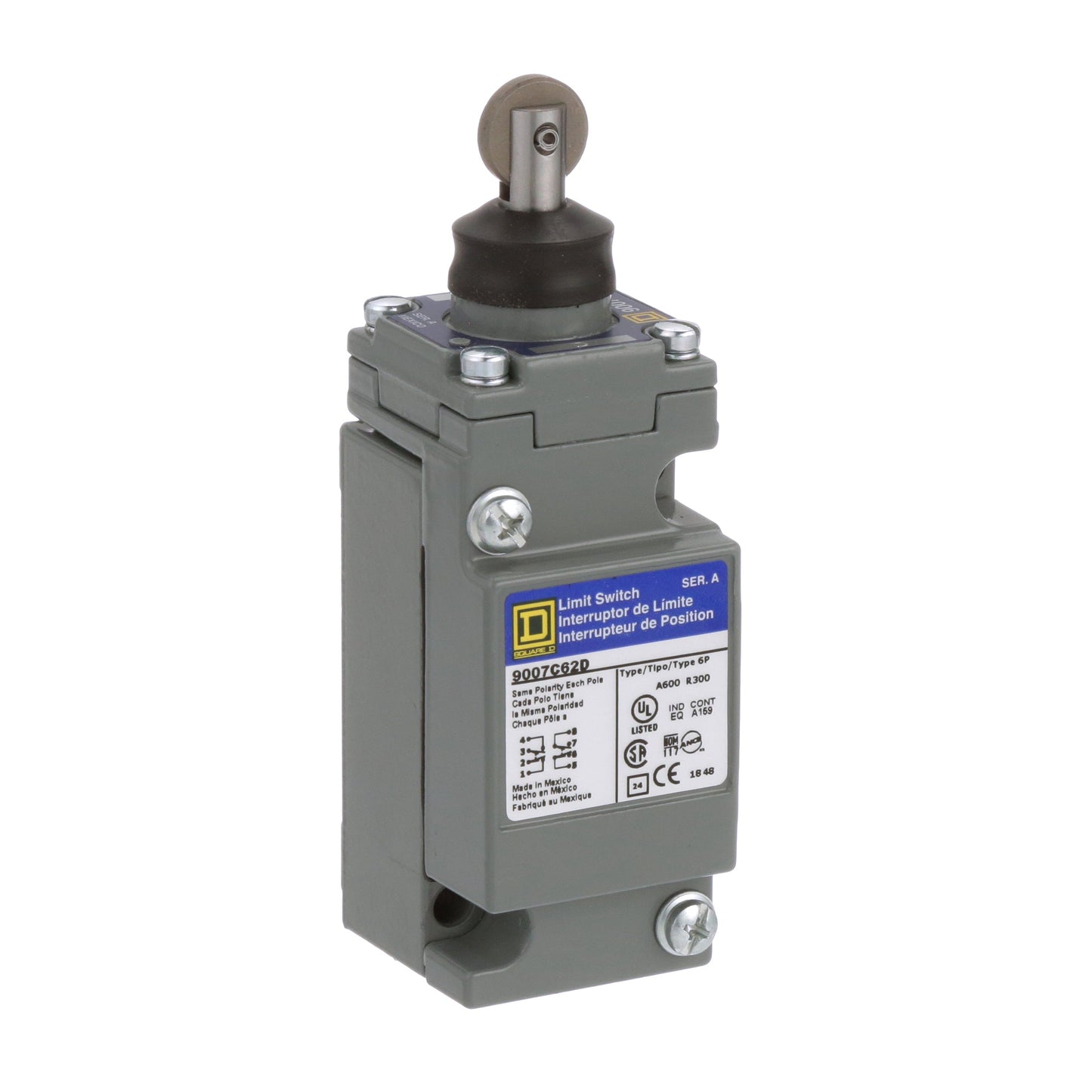 Telemecanique 9007C62D Limit Switch 2-Pole 10A 600V 9007C