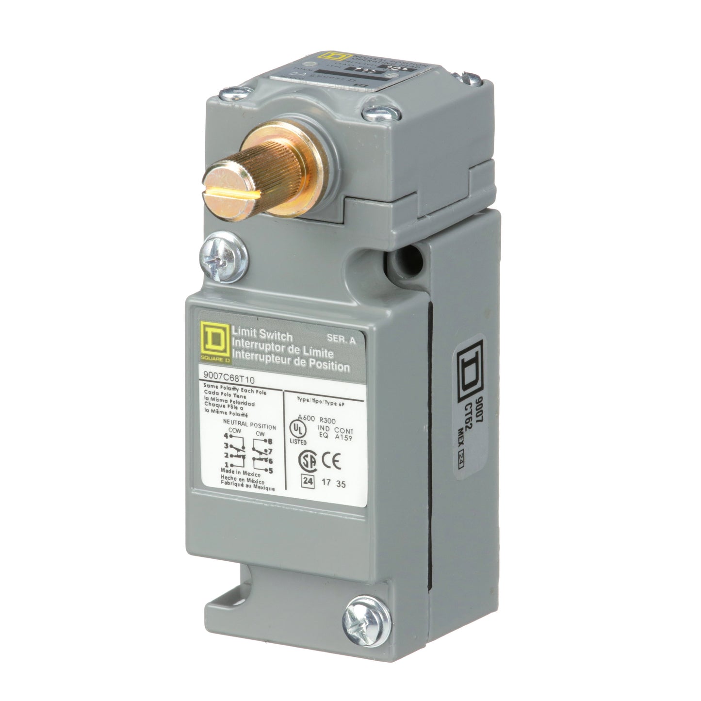 Telemecanique 9007C68T10 Limit Switch 600V 250DC 9007C