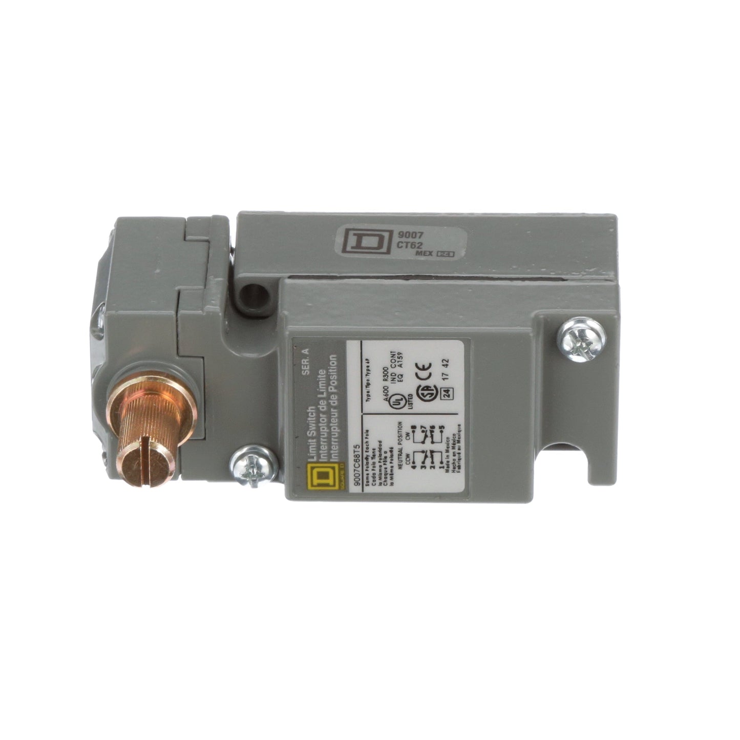 Telemecanique 9007C68T5 Limit Switch 600VAC 10A 2NO-2NC 9007