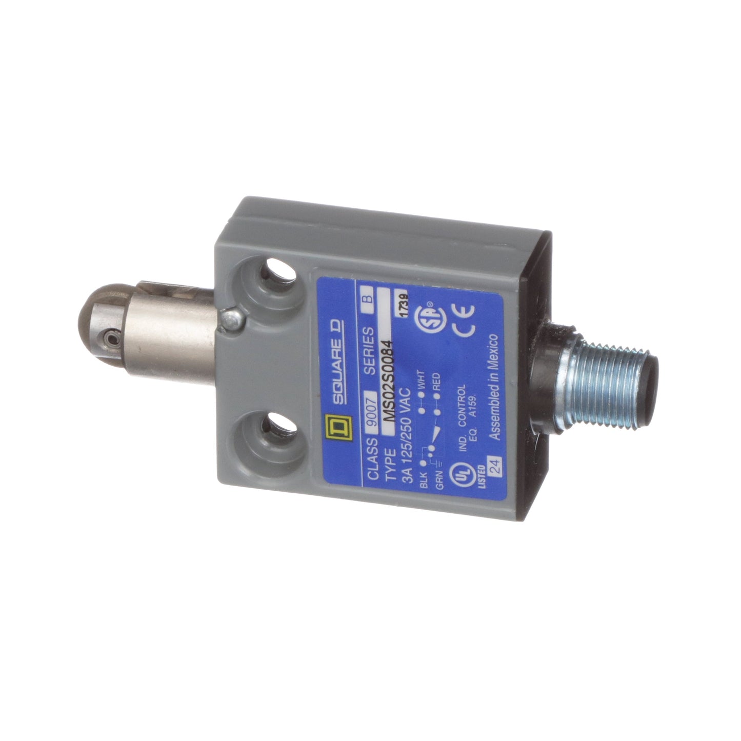 Telemecanique 9007MS02S0084 Limit Switch SPDT 10A Parallel Roller Plunger 9007MS/ML