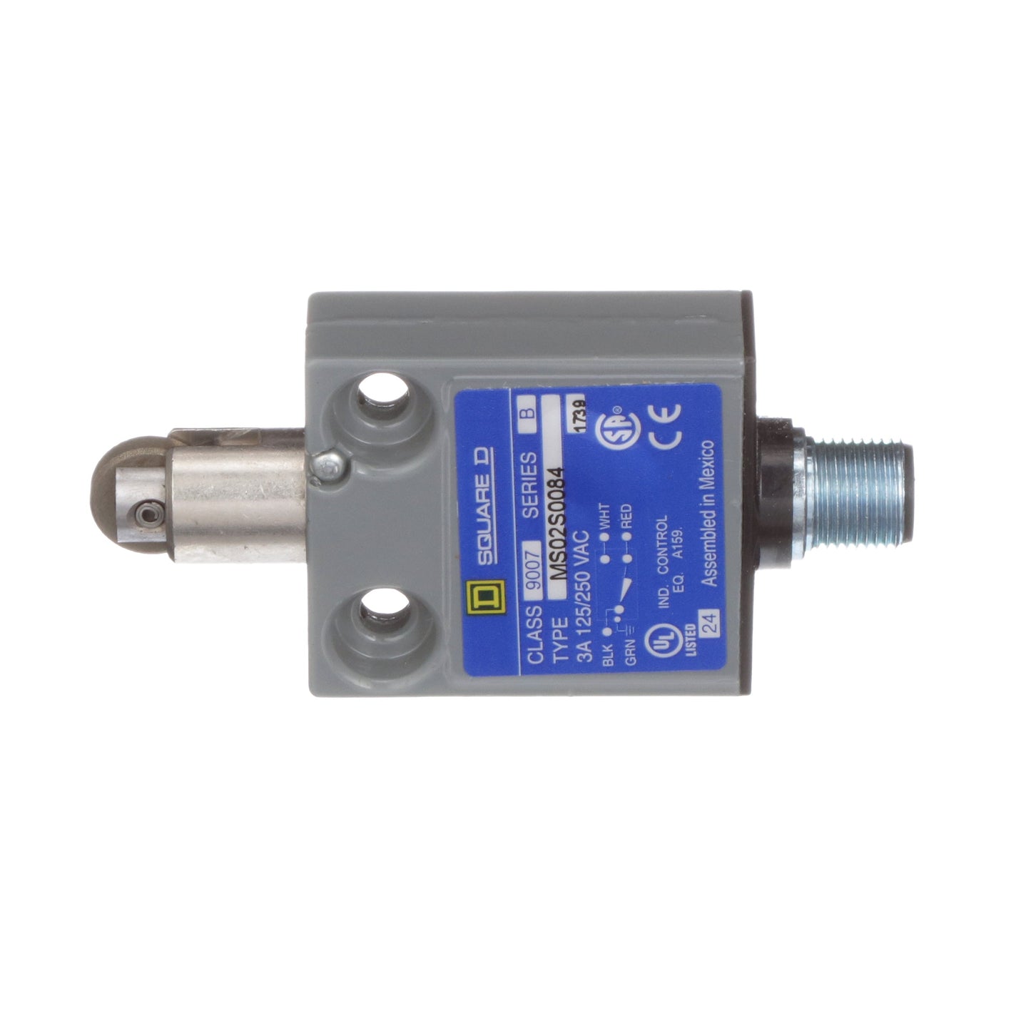 Telemecanique 9007MS02S0084 Limit Switch SPDT 10A Parallel Roller Plunger 9007MS/ML