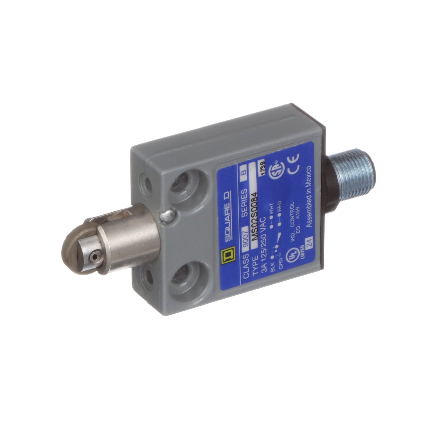 Telemecanique 9007MS02S0084 Limit Switch SPDT 10A Parallel Roller Plunger 9007MS/ML
