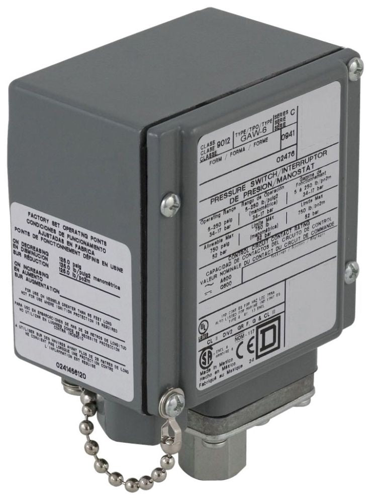Telemecanique 9012GDW2 Pressure switch 9012G