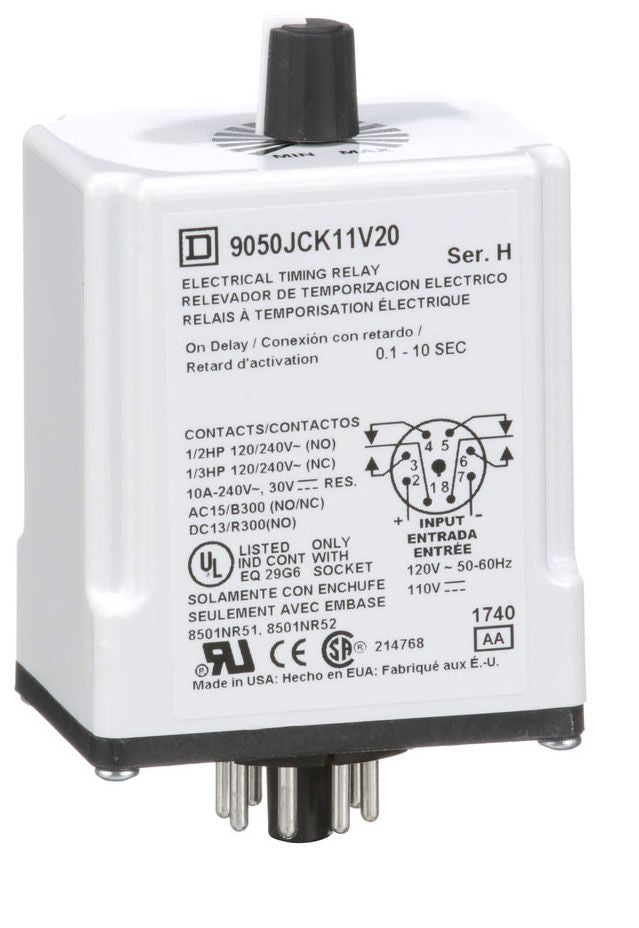 Square D 9050JCK11V20 Motor Control Timers | 240 VAC 9050