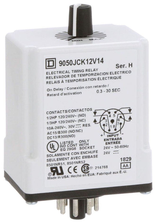 Square D 9050JCK12V14 Timers | 240 VAC 24 VAC/DC 10A JCK
