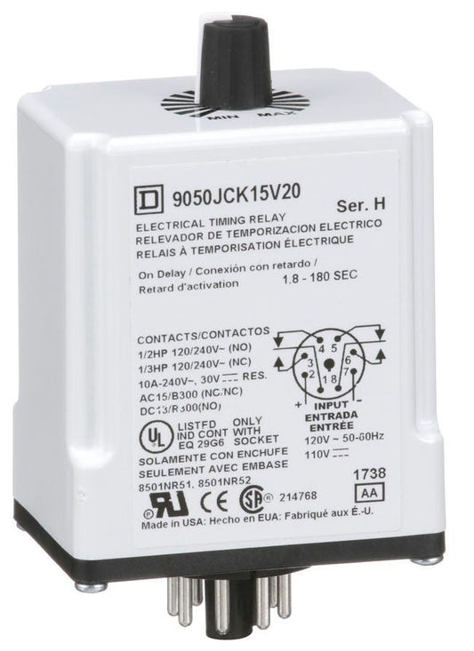 Square D 9050JCK15V20 Timers | 240 VAC 10A 9050