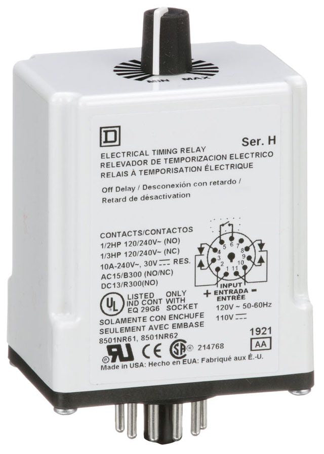 Square D 9050JCK25V20 Timers | 240 VAC Type JCK