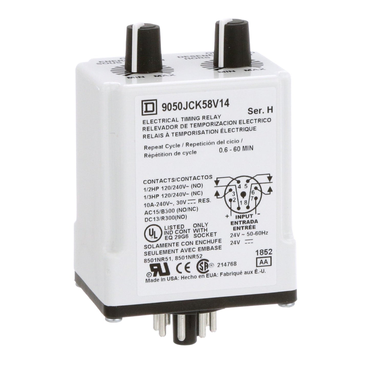 Square D 9050JCK58V14 Motor Control Part And Accessory Timers