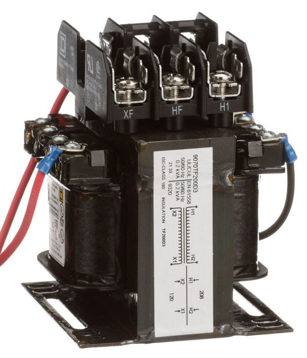 Square D 9070TF200D3 Control Transformer | 200VA 208V to 120V 9070