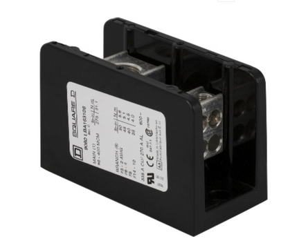 Schneider Electric 9080LBC163106 Power Distribution Block | 1 Pole 1 Line 6 Load 380A CU 600V Linergy
