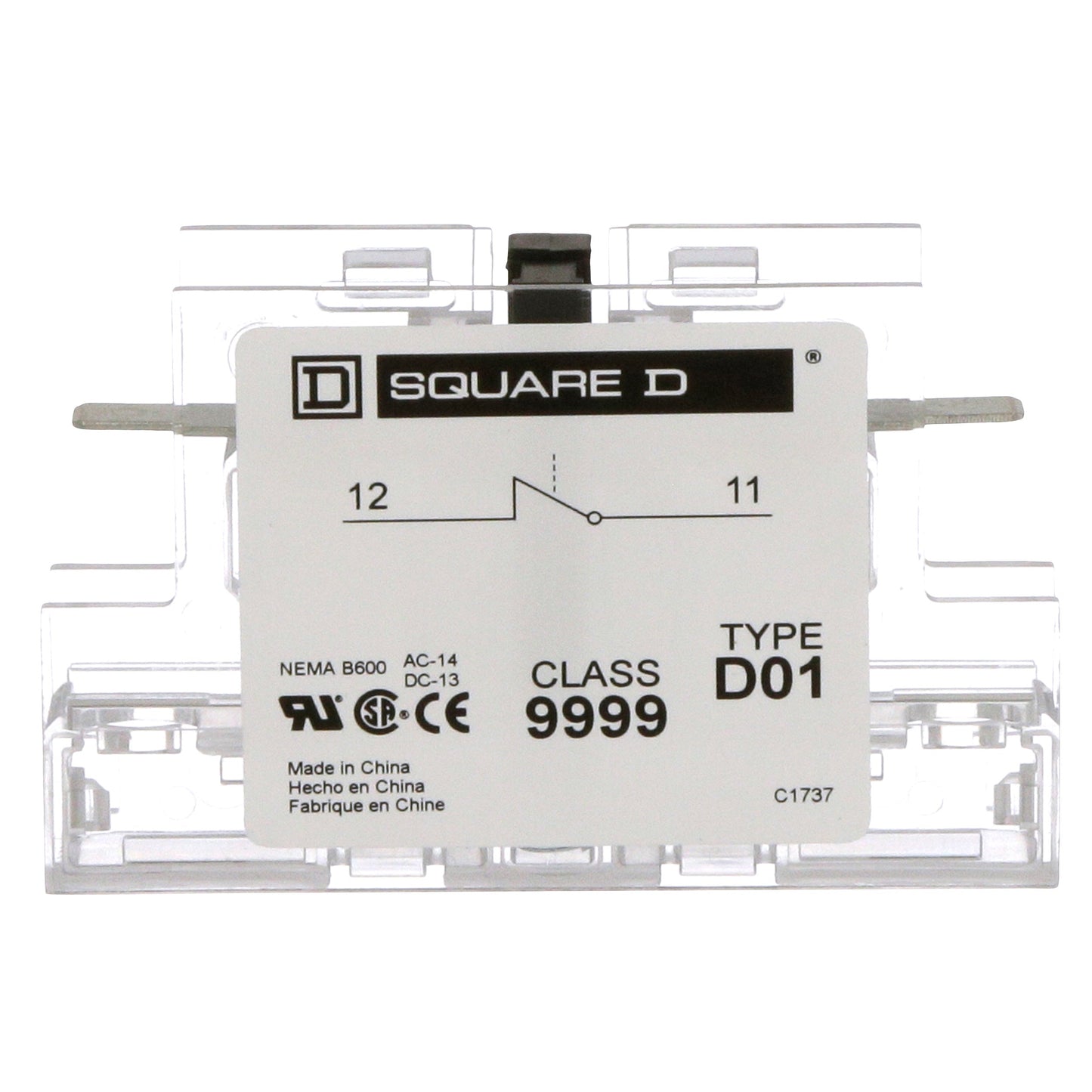 Square D 9999D01 Motor Control | 600 V AC 1NC Class 9999