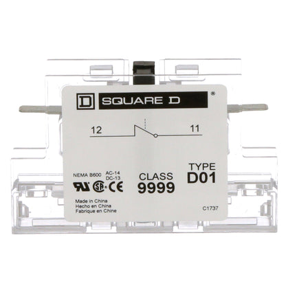 Square D 9999D01 Motor Control | 600 V AC 1NC Class 9999