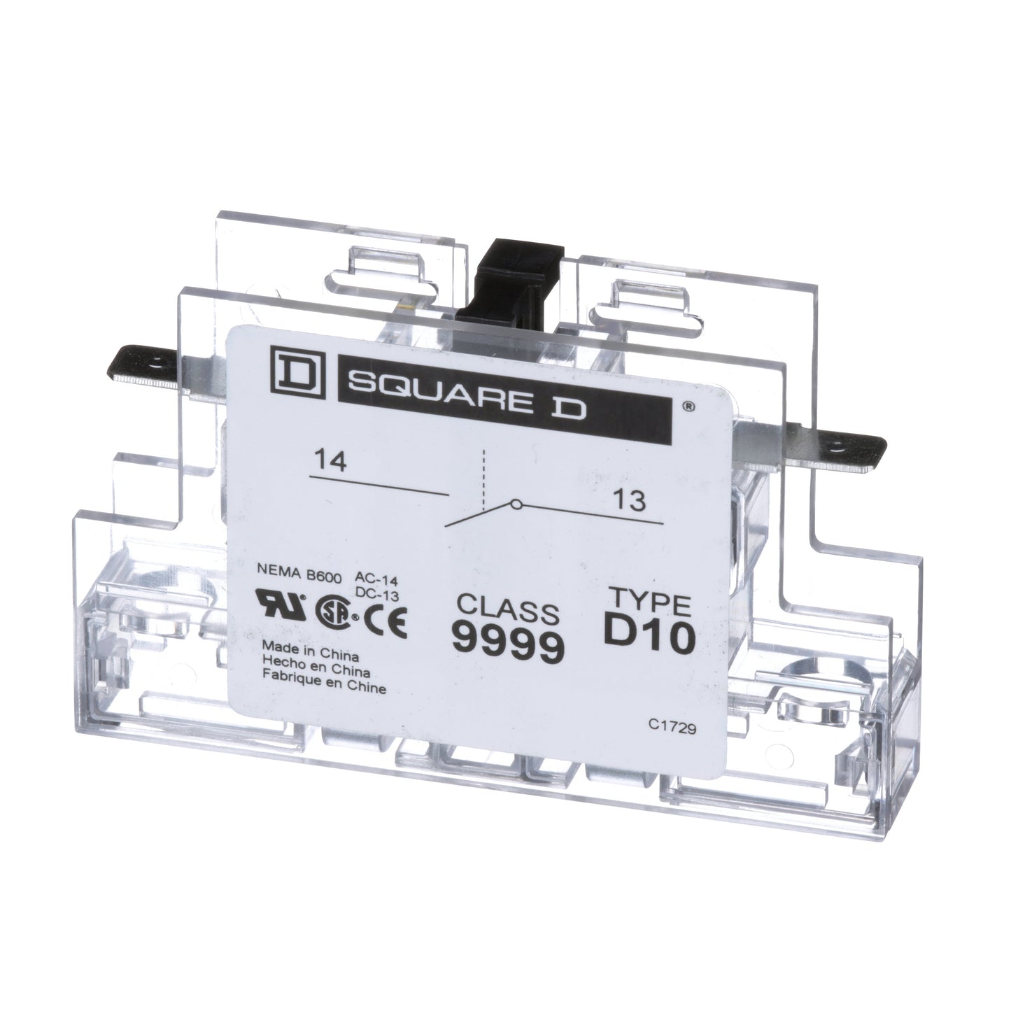 Square D 9999D10 Contactor And Motor Starter Auxiliary | 600 V AC 1NO Class 9999