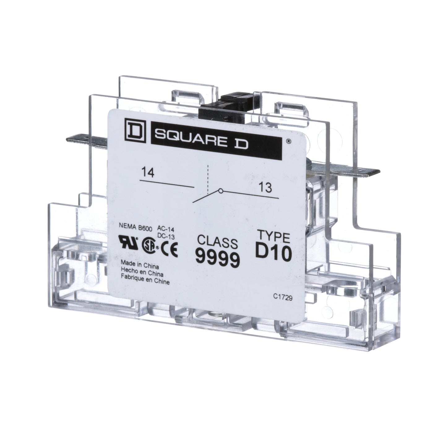 Square D 9999D10 Contactor And Motor Starter Auxiliary | 600 V AC 1NO Class 9999