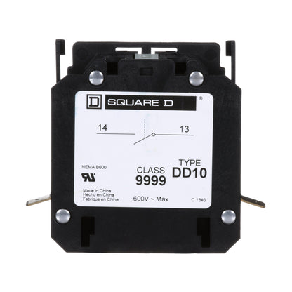 Square D 9999DD10 Contactor And Motor Starter Auxiliary | Class 9999 1NO