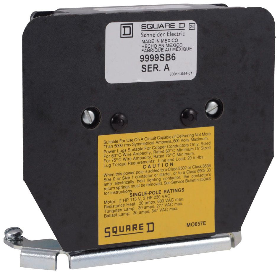Square D 9999SB6 Motor Control Part And Accessory | NEMA Size 0 1 30A Type S