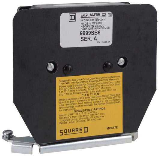 Square D 9999SB6 Motor Control Part And Accessory | NEMA Size 0 1 30A Type S