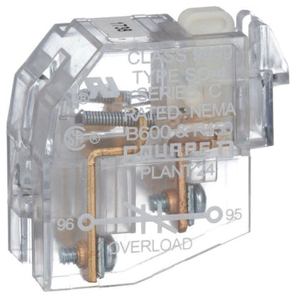 Square D 9999SO4 Contactor And Motor Starter Auxiliary | 600 AC 1NO Class 9999