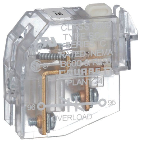Square D 9999SO4 Contactor And Motor Starter Auxiliary | 600V AC 1NO Class 9999