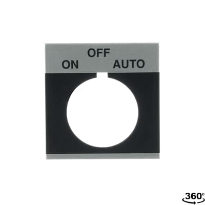 ABB CR104PXN1BP091 NAMEPLATE | Standard Type 30.5 mm Size on-Off-Auto Legend Black Background CR104P Series
