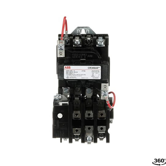 CR306A104 General Electric 300-Line Motor Starter 3 pole 3 phase 600V 9A 460V coil - Essential Electric Supply