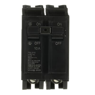 General Electric TQL2110 Circuit Breaker | 240V 10A 2P 5kA@240V Plug-In Q-Line