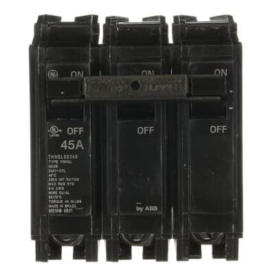 General Electric THHQL32045 Circuit Breaker | 240V 45A 3P 22kA@240V Plug-In Q-Line