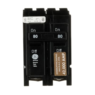 General Electric TMQL2180 Circuit Breaker | 240V 80A 2P 42kA@240V Plug-In Meter Mod