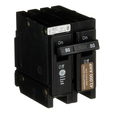 General Electric TMQL2180 Circuit Breaker | 240V 80A 2P 42kA@240V Plug-In Meter Mod
