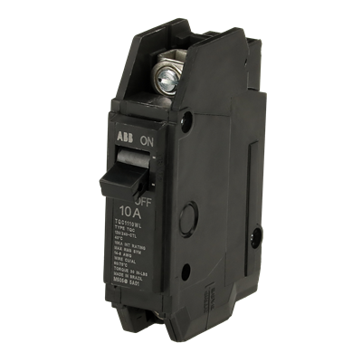 General Electric TQC1110WL Circuit Breaker | 240V 10A 1P 5kA@120V Feed-Thru Q-Line