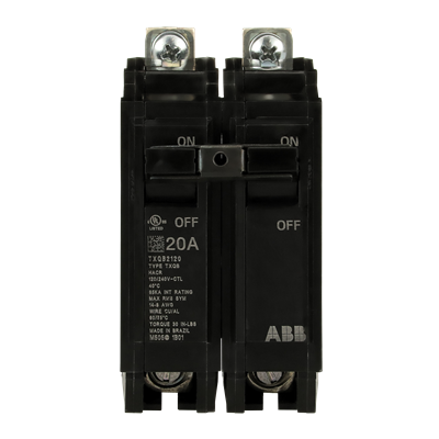 General Electric TXQB2120 Circuit Breaker | 240V 20A 2P 65kA@240V Bolt-On Q-Line
