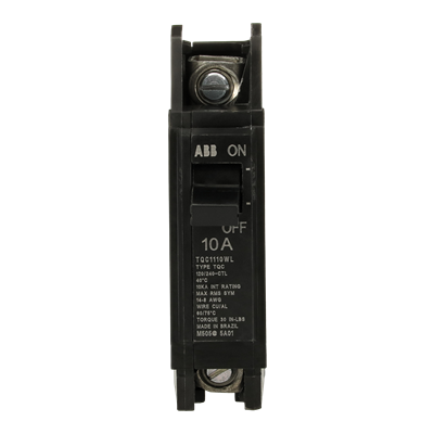 General Electric TQC1110WL Circuit Breaker | 240V 10A 1P 5kA@120V Feed-Thru Q-Line