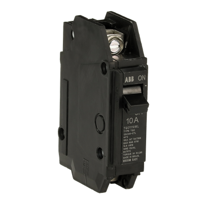 General Electric TQC1110WL Circuit Breaker | 240V 10A 1P 5kA@120V Feed-Thru Q-Line