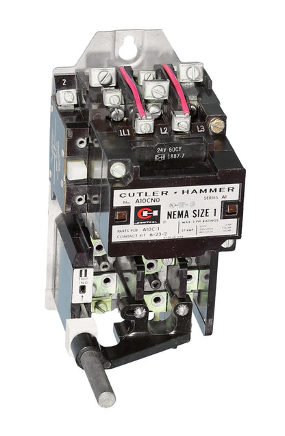 A10CN0 Cutler-Hammer NEMA Size 1 Non-Reversing Motor Starter, 27A 600V 3-Pole 120V Coil