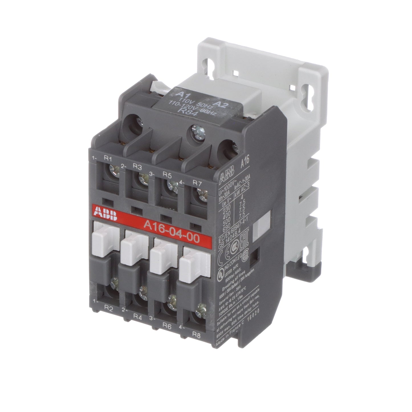 ABB A16-04-00-84 Contactor | 600V 30A 4P 110V Coil A-Line