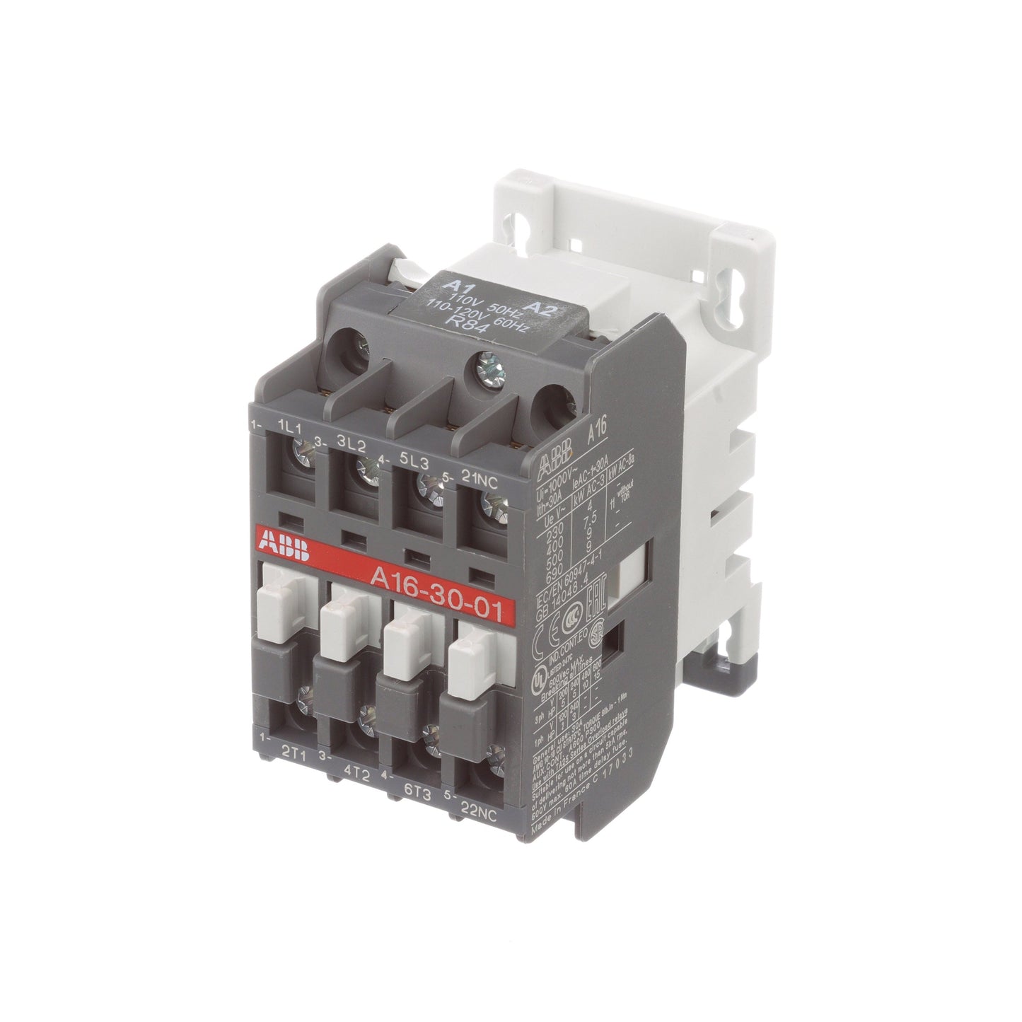 ABB A16-30-01-84 Contactor | 3P 3PH 600V 17A 110V Coil A-Line