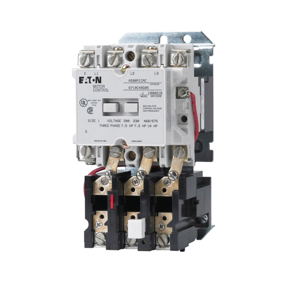Cutler Hammer A200M1CB Motor Starter 3 pole 3 phase 600V 27A 200V coil A200 Series