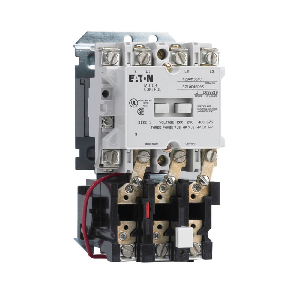 Cutler Hammer A200M1CB Motor Starter 3 pole 3 phase 600V 27A 200V coil A200 Series