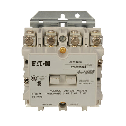 A201K0CX Cutler Hammer A200 Series Contactor 600V 18A 480V Coil - Essential Electric Supply