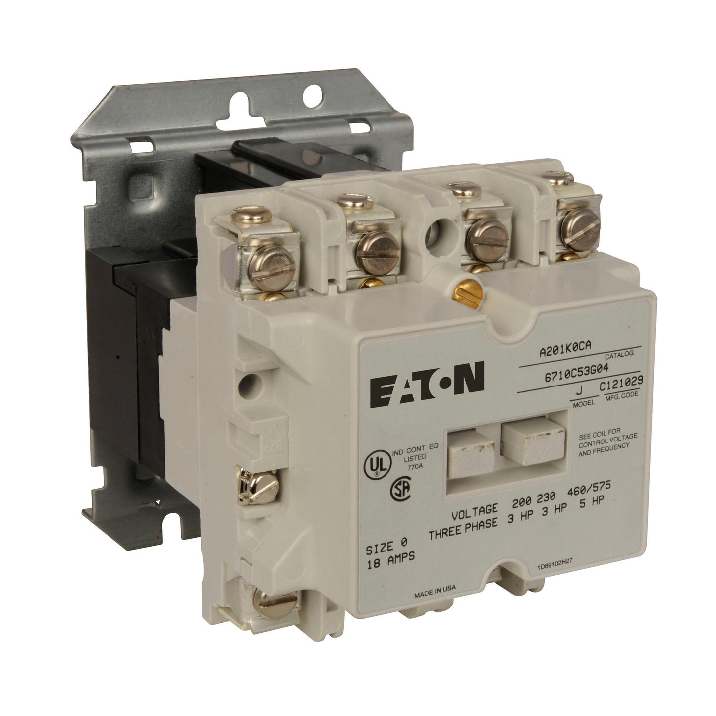 A201K0CA Cutler Hammer A200 Series Contactor 600V 18A 120V Coil - Essential Electric Supply