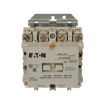 A201K1CX Cutler Hammer A200 Series Contactor 600V 27A 480V Coil - Essential Electric Supply