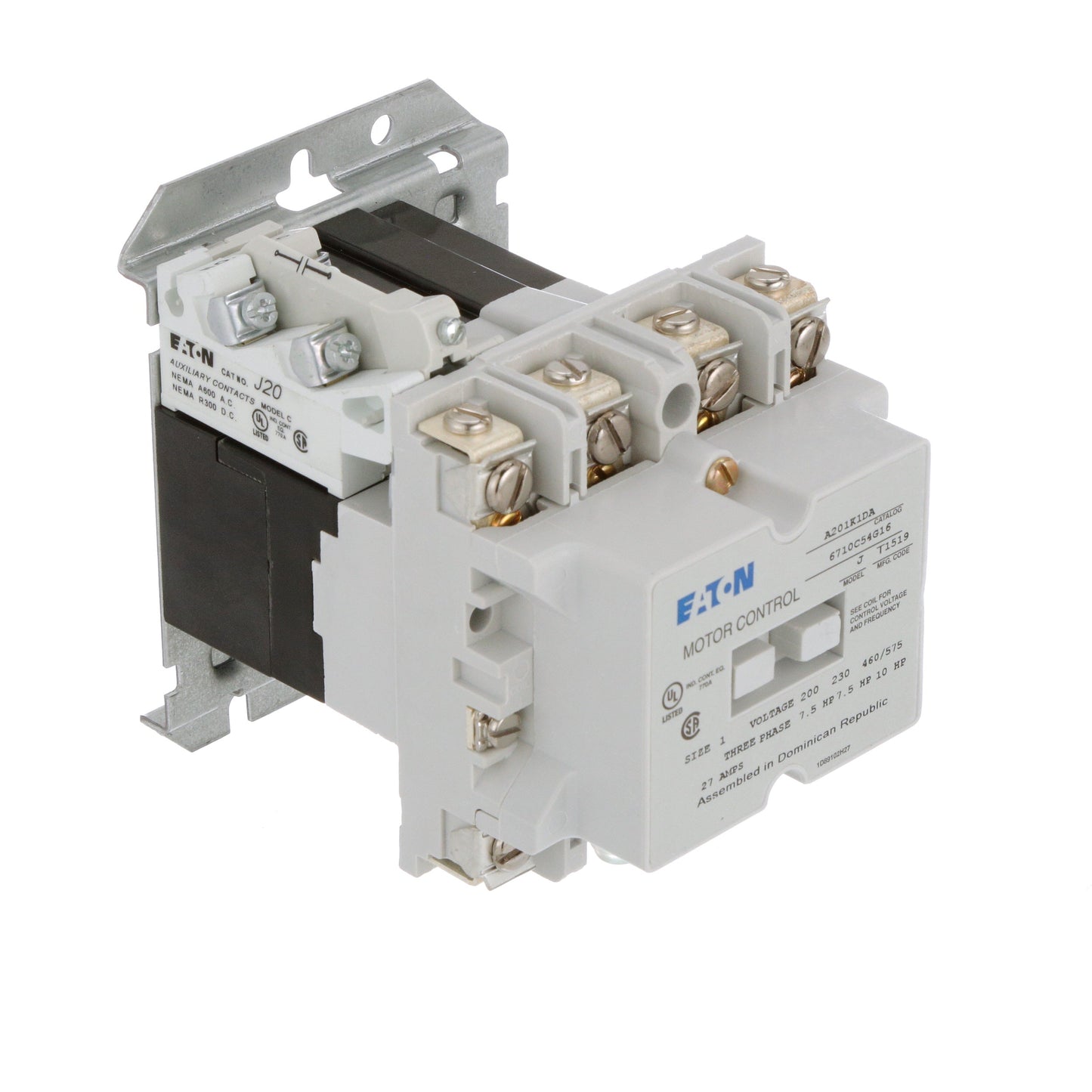 Cutler Hammer A201K1DA Contactor 4 pole 3 phase 600V 27A 110V coil