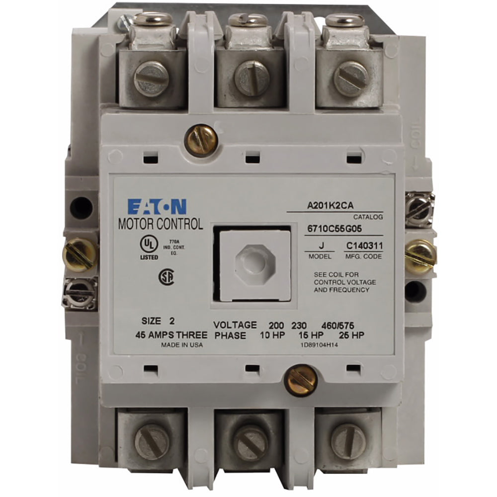 Cutler Hammer A201K2BA Contactor 2 pole 3 phase 600V 45A 110V coil