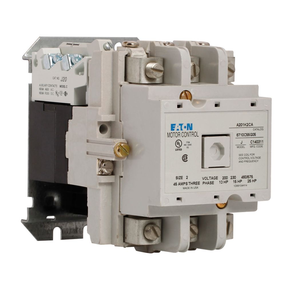 Cutler Hammer A201K2CB Contactor 3 pole 3 phase 600V 45A 200V coil A200 Series