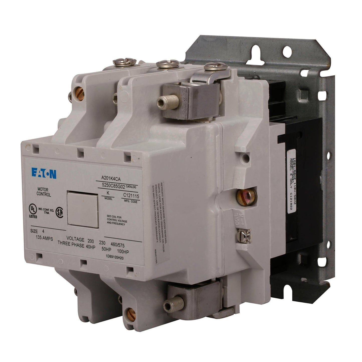 A201K4CA Cutler Hammer A200 Series Contactor 600V 135A 120V Coil - Essential Electric Supply